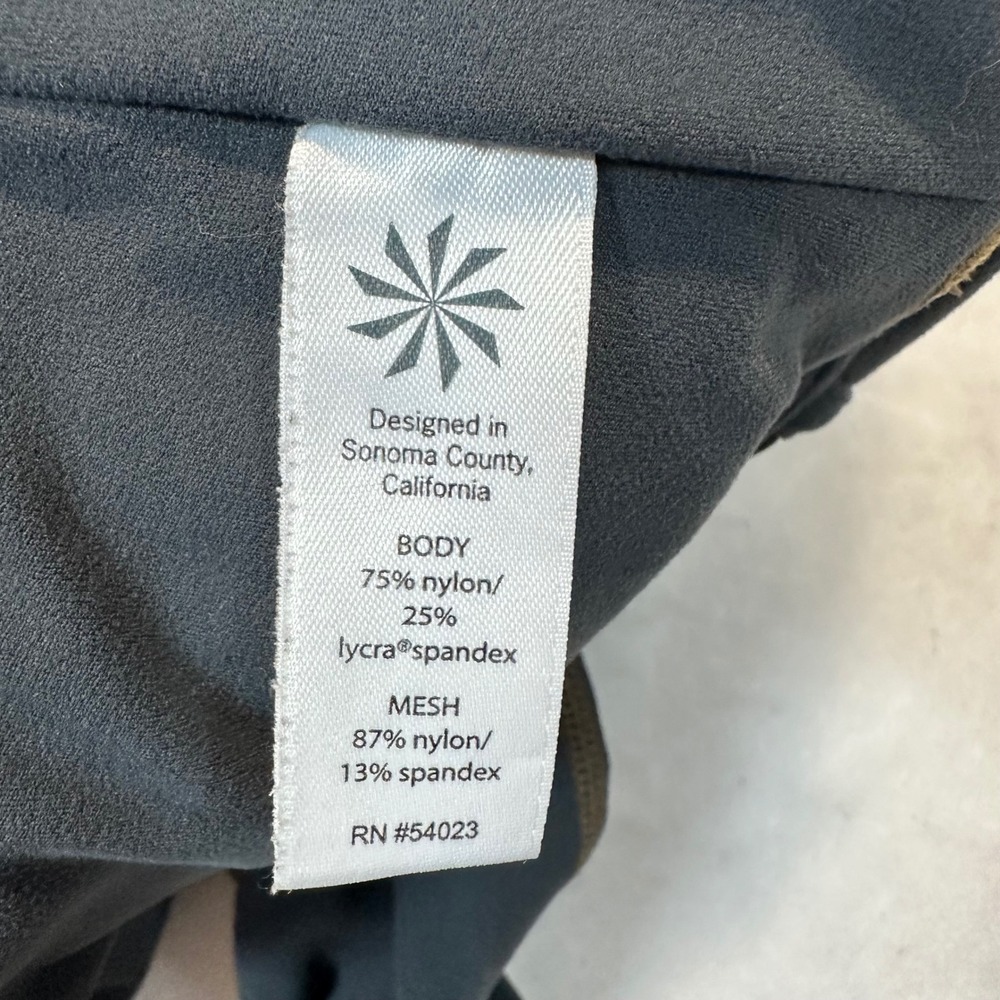 Athleta High Rise Mesh Ladder Cutout Leggings Gray Gold Stitch XS 869241-04 FA17 - Picture 6 of 11